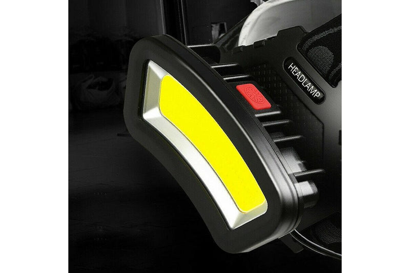 Costcom 100000LM COB+LED Headlamp Headlight Torch USB Rechargeable Flashlight Work 1PCS