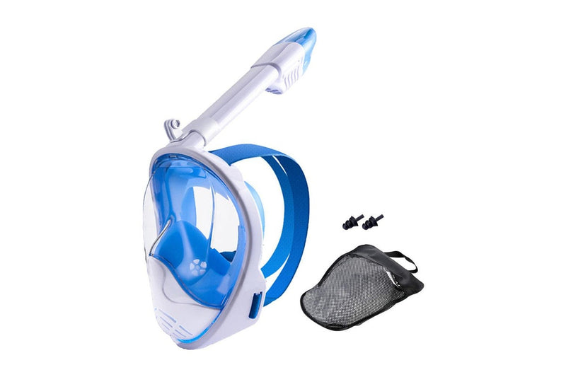 Full Face Snorkel Mask with Camera Mount Anti-Leak Swimming Diving Mask with Waterproof Pouch Bags