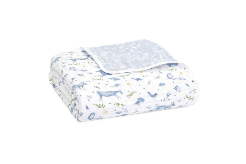 Aden Anais Outdoors Organic 120cm 100% Cotton Muslin Baby Blanket Swaddle Blue