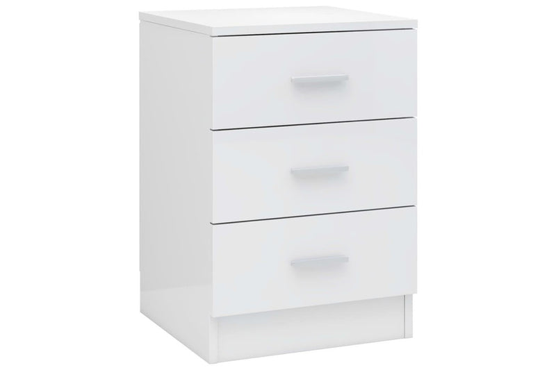 Bedside Cabinets 2 Pcs High Gloss White 38X35x56 Cm Engineered Wood Bedside Tables