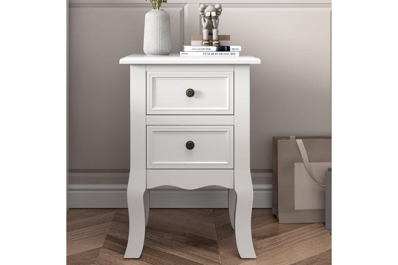 French Bedside Table Nightstand White Set Of 2 Bedside Tables