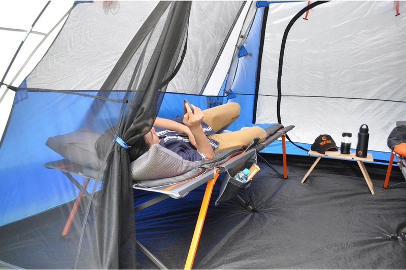 Wildtrak Easy Up 200x80cm Stretcher Outdoor Camping Single Bed w Carry Bag Grey