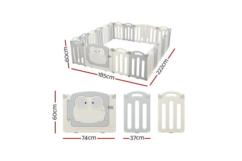 Keezi Baby Playpen 20 Panels Foldable Toddler Fence Safety Play Activity Centre