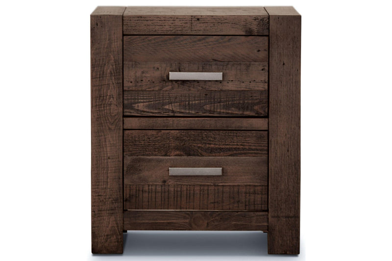 Catmint 2 Drawers Storage Cabinet Shelf Side End Grey Stone Bedside Tables