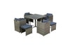 Gardeon Outdoor Dining Set 9 Piece Wicker Table Chairs Setting Grey