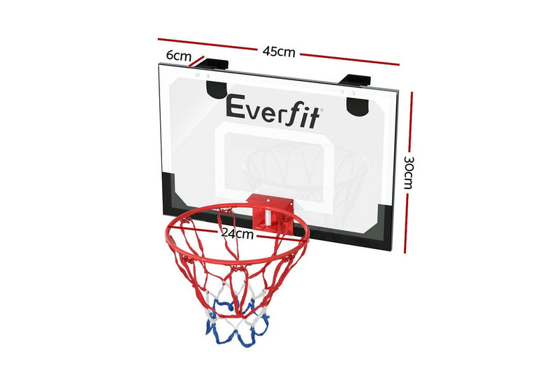 Everfit 23" Mini Basketball Hoop Backboard Door Wall Mounted Sports Kids Black