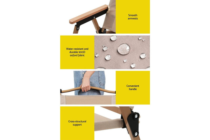 Gardeon Outdoor Portable Folding Beach Patio Furniture Camping Chairs