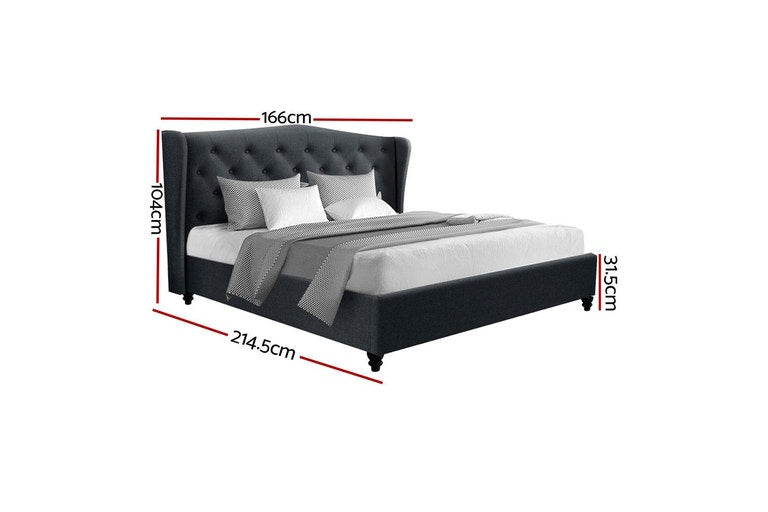 Artiss Bed Frame Queen Size Charcoal PIER