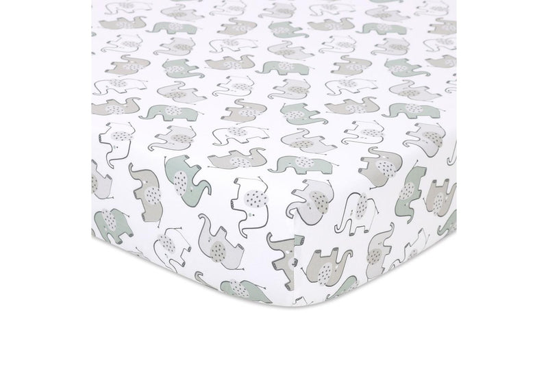 2x Little Haven Cot Fitted Elephant Cozy & Comfort Baby Bedding Sheet 135cm