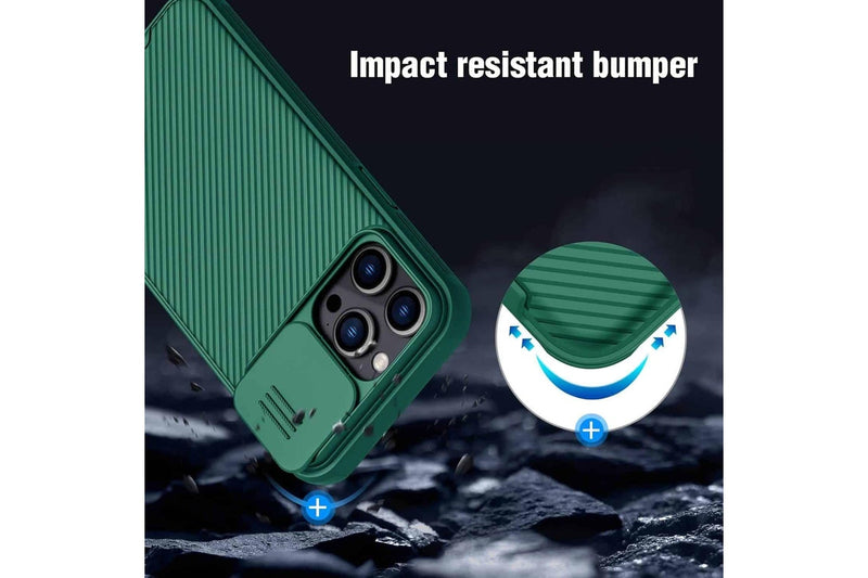 Nillkin For Apple iPhone 15 Pro Case, CamShield Series Slim Stylish Protective Case with Slide Camera Cover (Green)