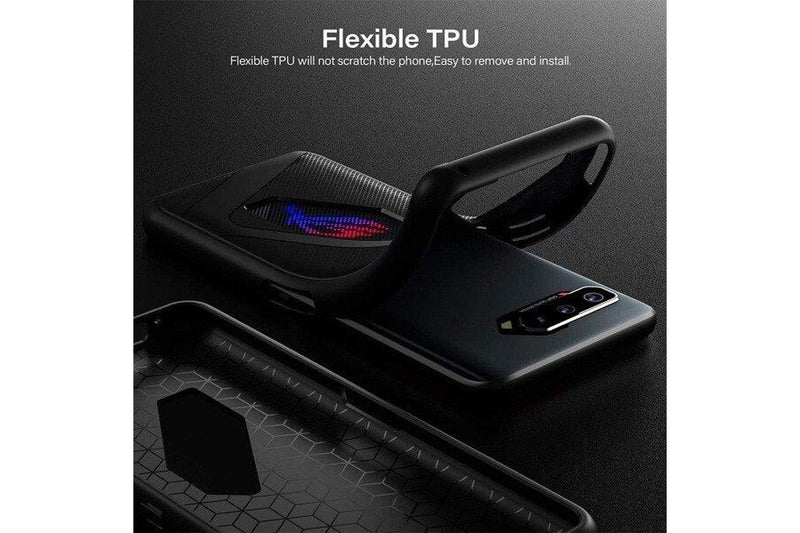 For Asus Rog Phone 5 /5s 5G Case Heat Dissipation Silicone TPU Ultra Slim Thin Cover Scratch Resistant Shockproof Cover (Black)