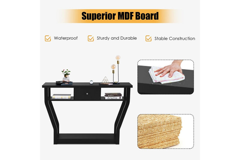 Giantex Console Table Hallway Table Entry Tables Sideboard Display Organiser Black