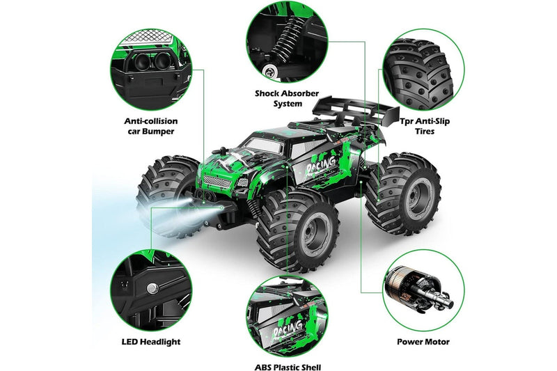 RC Car Monster Truck 1,18 2WD 2.4GHz 20Km/h LED Headlight