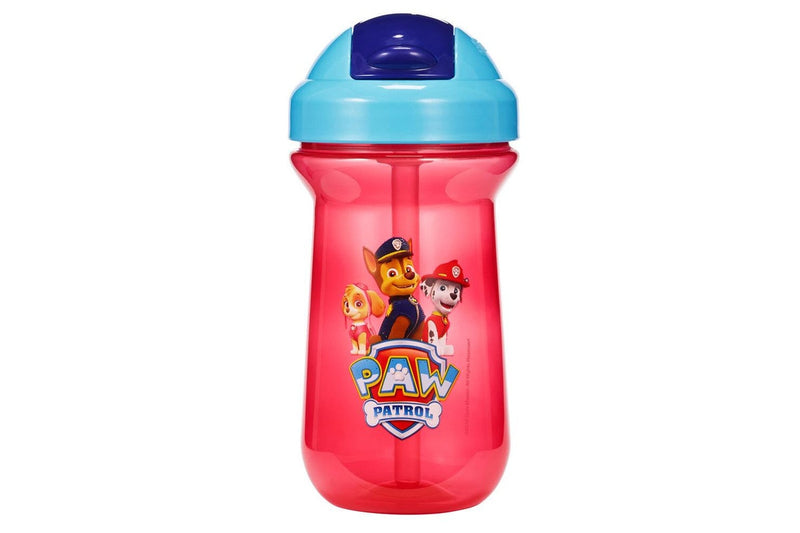 2pc The First Years Flip Top Straw Cup Baby Toddler 18m+ Water Bottle Paw Patrol