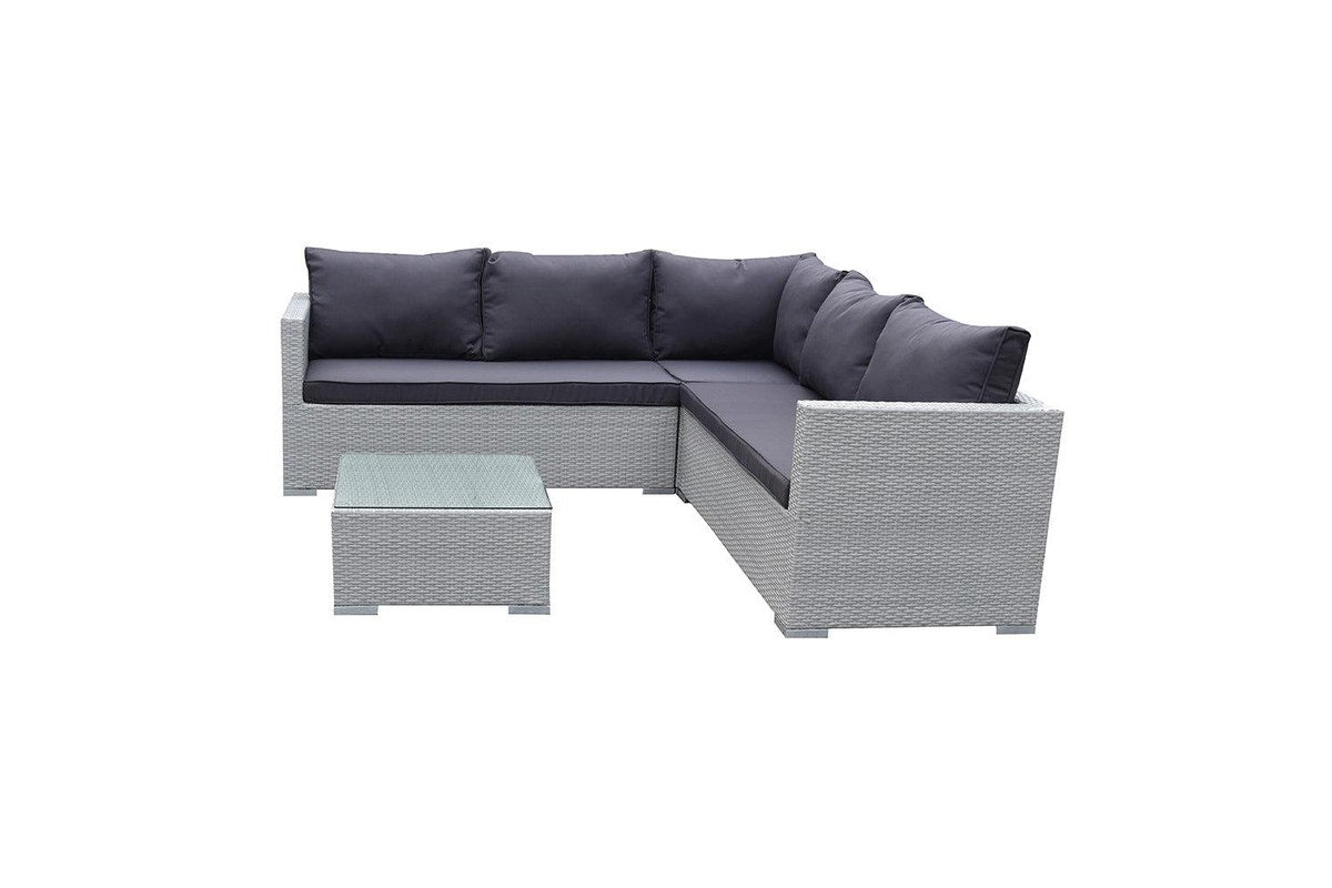 4pc Lounge Set Outdoor Sofa Furniture Rattan Wicker Corner w Table Garden Patio