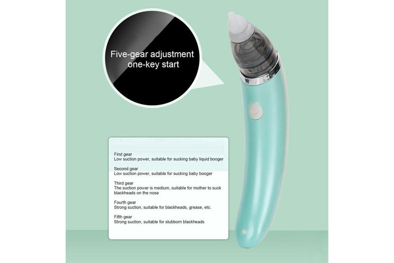 Baby Nasal Aspirator Electric Safe Hygienic Nose Cleaner Snot Sucker For (Green) Baby Health