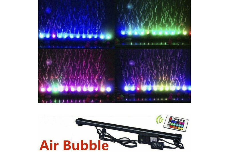 Ozstock 52cm LED Aquarium Lights Submersible Air Bubble RGB Light for Fish Tank Underwater AU