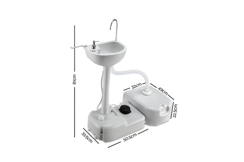 Weisshorn Camping Basin Portable Hand Wash Sink Stand 43L Capacity