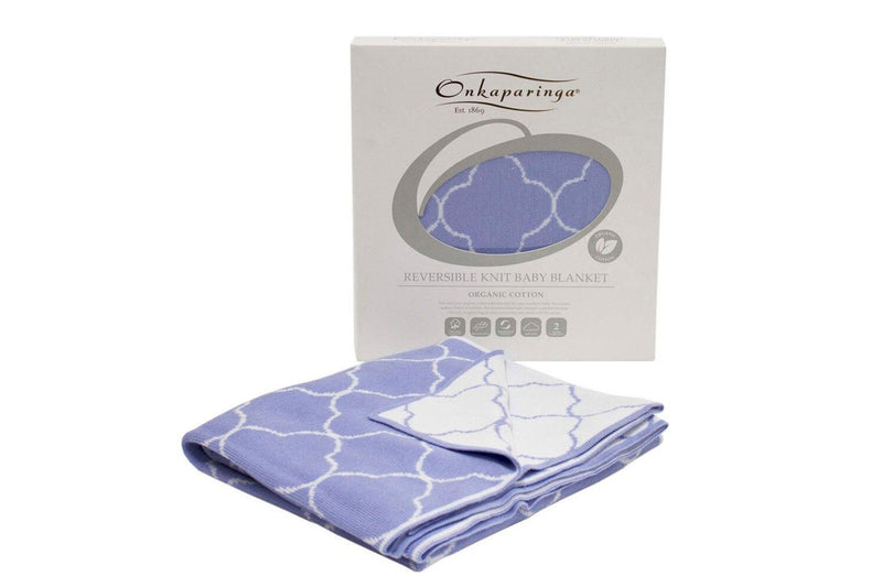 Onkaparinga Reversible Baby Clouds Organic Cotton Blanket Nursery Bedding Blue