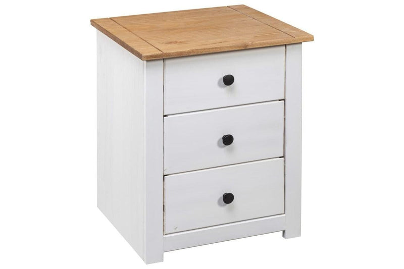 Bedside Cabinet White 46X40x57 Cm Pinewood Panama Range Bedside Tables