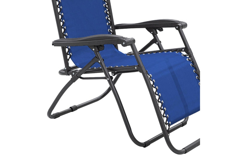 Wallaroo Gravity Reclining Deck Lounge Sun Beach Chair Outdoor Folding Camping Grey Camping Chairs