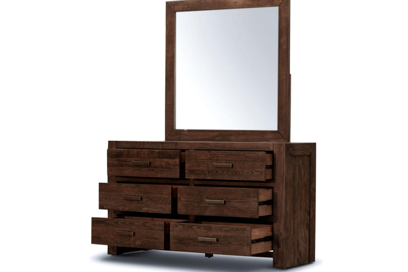 Catmint Set of 2 Bedside Dresser Mirror Bedroom Furniture Package Set Grey Stone