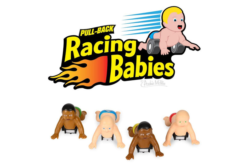 Archie McPhee 5.7cm Pull Back Racing Babies Vinyl Plastic Race Toy Assort 3y+