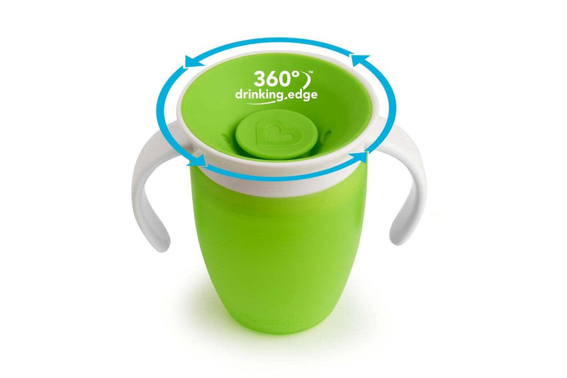 Munchkin 7oz 200ml Miracle 360deg Baby Toddler Anti-Spill Trainer Cup Green 6M+