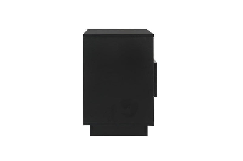 Artiss Side Rgb Led Drawers Nightstand High Gloss Black Bedside Tables