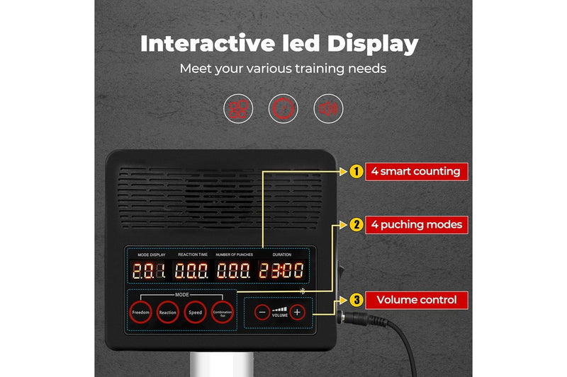 Centra Punching Boxing Bag Stand Electronic Counter Music LED Kick Gym Traning