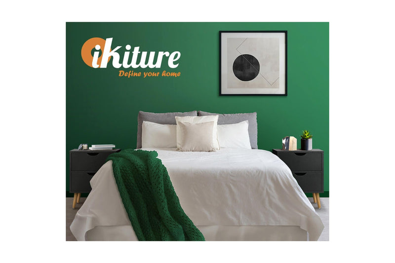 Oikiture 2 X Bedside Tables Side Table Bedroom Furniture Black
