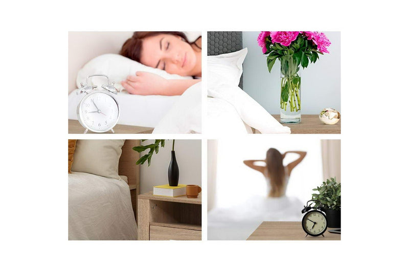 Artiss Bedside Table 2 Drawers with Shelf - TARA Oak