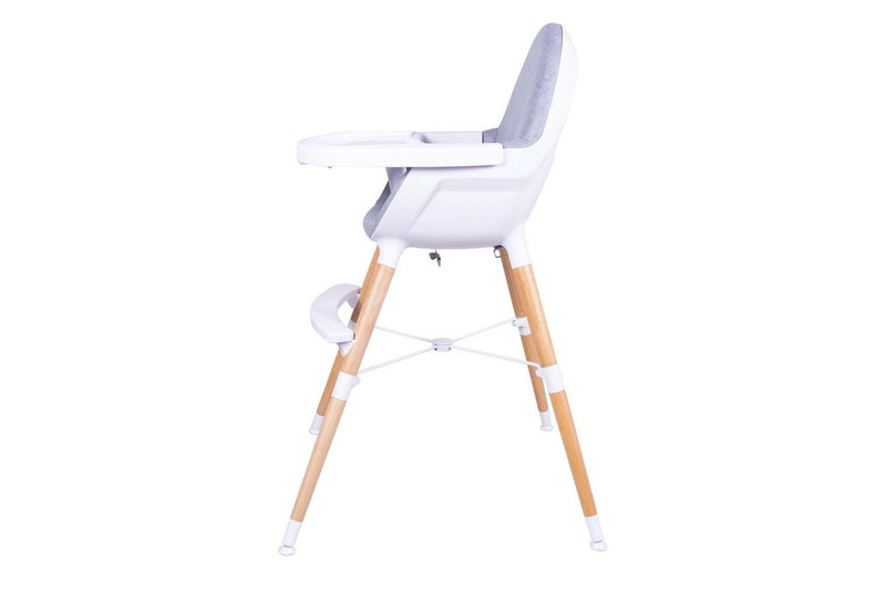 Bebe Care Zuri 6m+ Baby Toddler High Feeding Chair w Table Tray Natural WH GRY