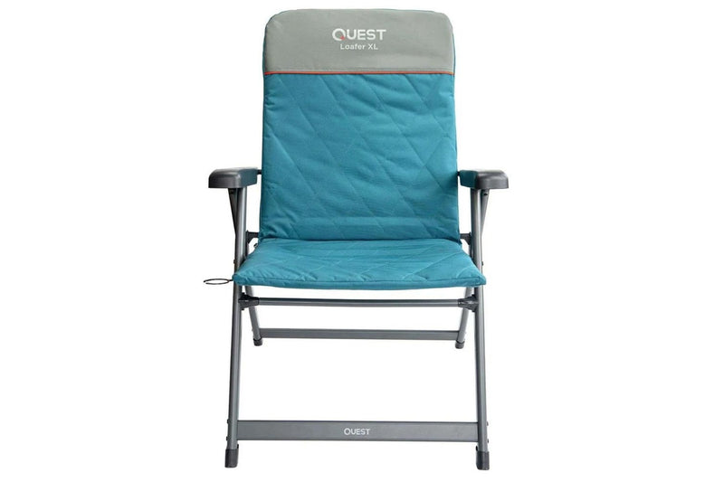 Quest Loafer 103cm Folding Camp Chair w Armrests Outdoor Camping Picnic XL Blue