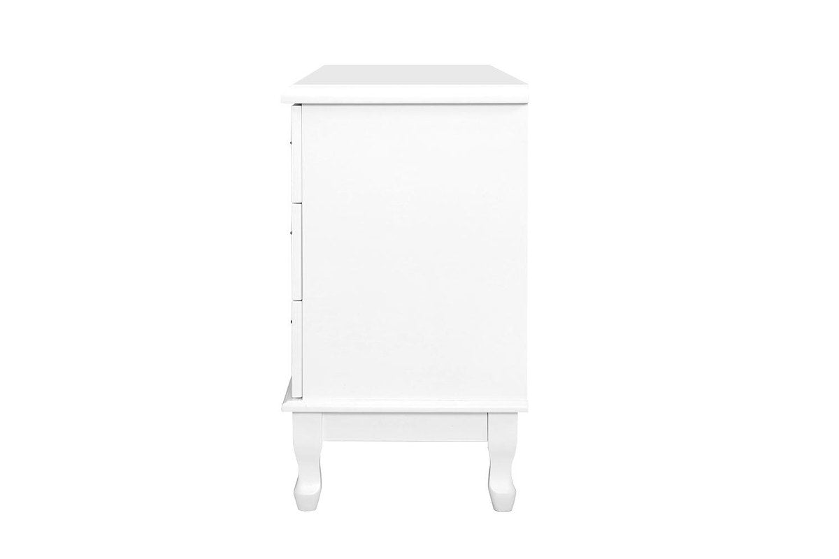 Chest of Drawers Dresser Table Lowboy Storage Cabinet White KUBI Bedroom