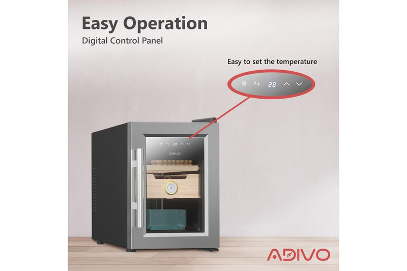ADIVO 116 Cigar Humidor Digital Humidity Temperature Control Cabinet Display with Hygrometer