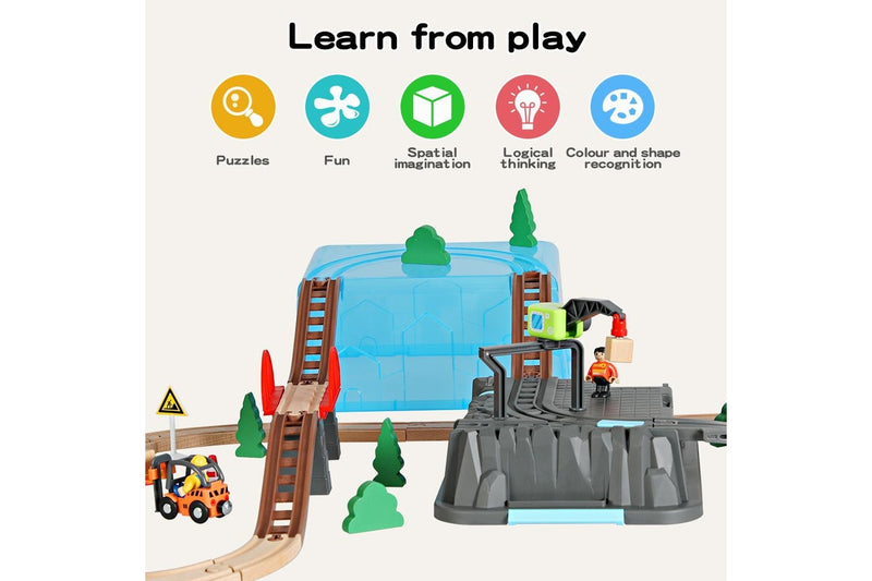 Bopeep Toy Train Set Track DIY Wooden Thomas Miniature Magnetic Trains Xmas Gift