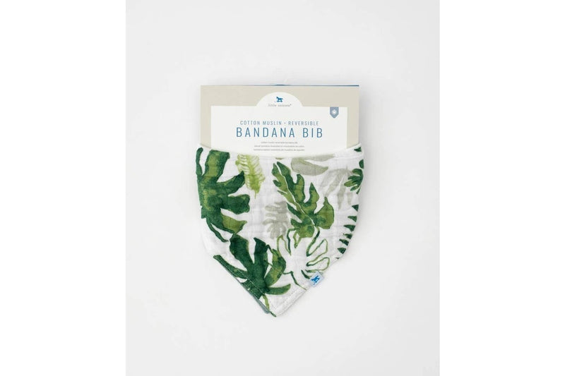 Little Unicorn: Reversible Muslin Bandana Bib - Tropical Leaf