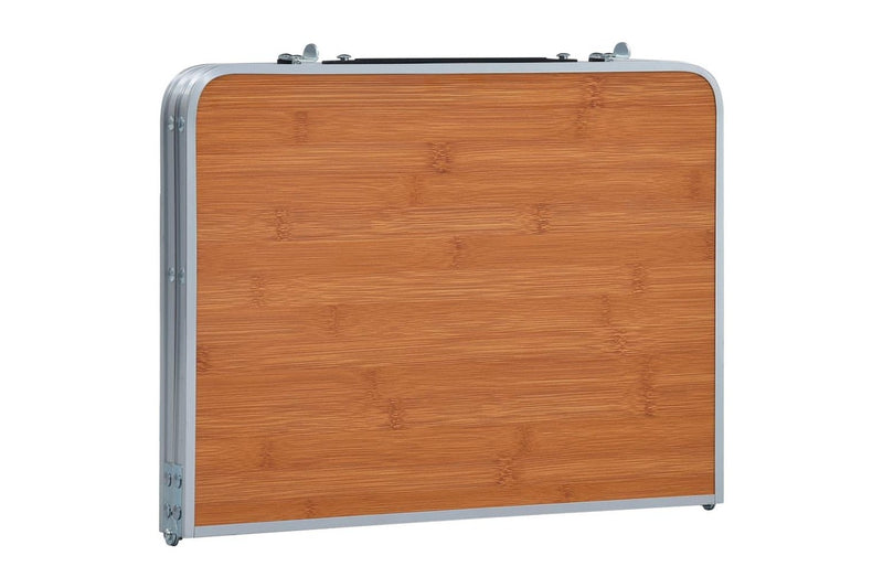 Folding Camping Table Brown Aluminium 60x40 cm vidaXL