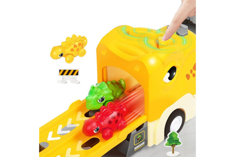 Foldable Ejection Race Track Dinosaur Toy Cars Set Kid Truck Car Toys Yellow