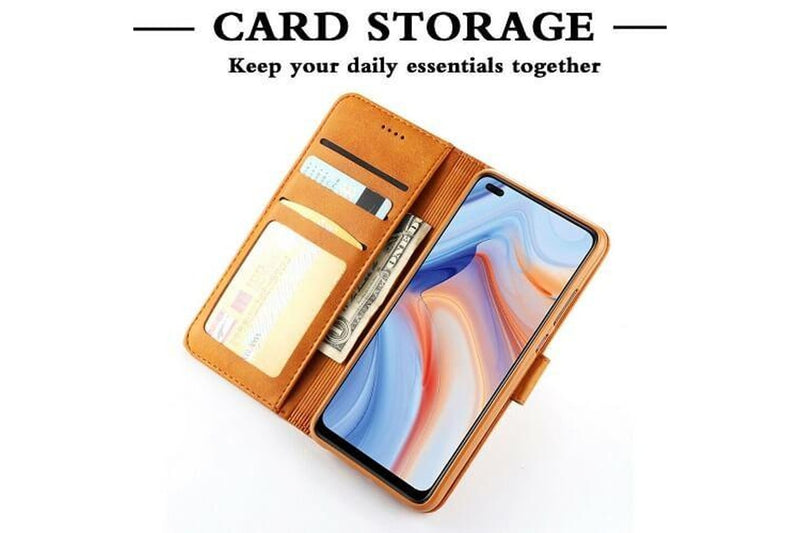 For Oppo Reno4 5G Case SupRShield Wallet Leather Flip Magnetic Stand Case Cover (Rose Gold)