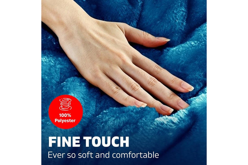 Super King Bedding Faux Mink Quilt Comforter Winter Weight Throw Blanket Teal