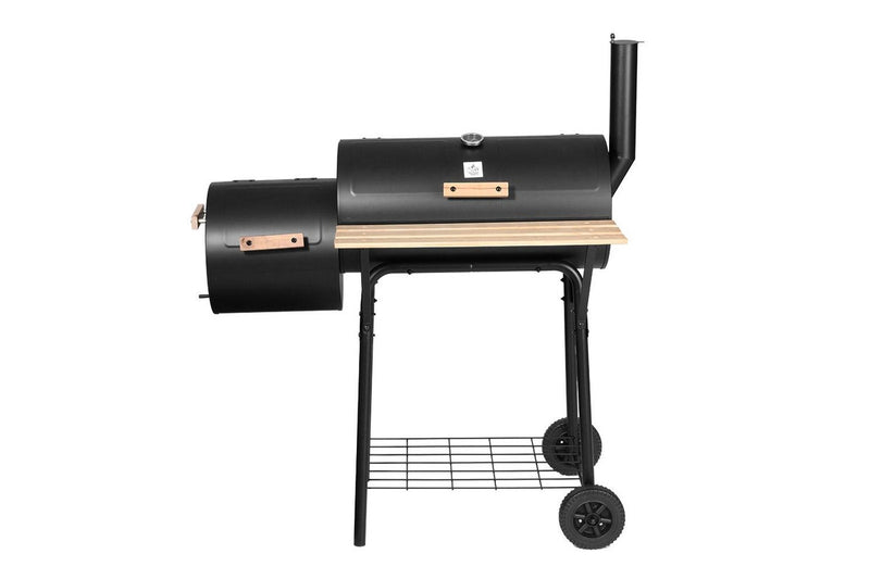 Grillz 2-In-1 BBQ Grill Offset Charcoal Smoker