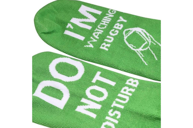 Pair of I'M WATCHING Unisex RUGBY Rugby Socks for Football Lover Green