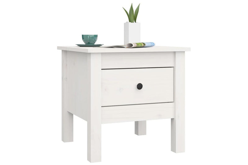 Side Table White 40x40x39 cm Solid Wood Pine vidaXL