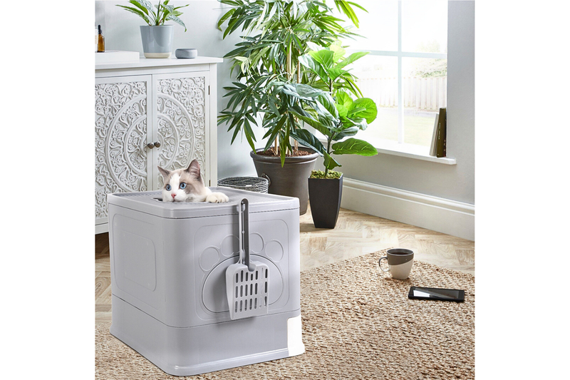 Stylish Box Enclosure With Portable Scoop Drawer Cat Litter