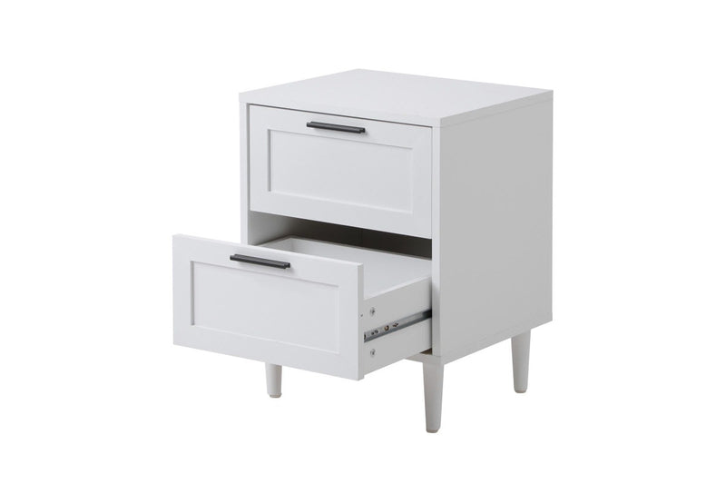 Oikiture Bedside Table Nightstand White