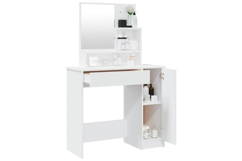 Dressing Table With Mirror White 86.5X35x136 Cm Kids Dressing Tables