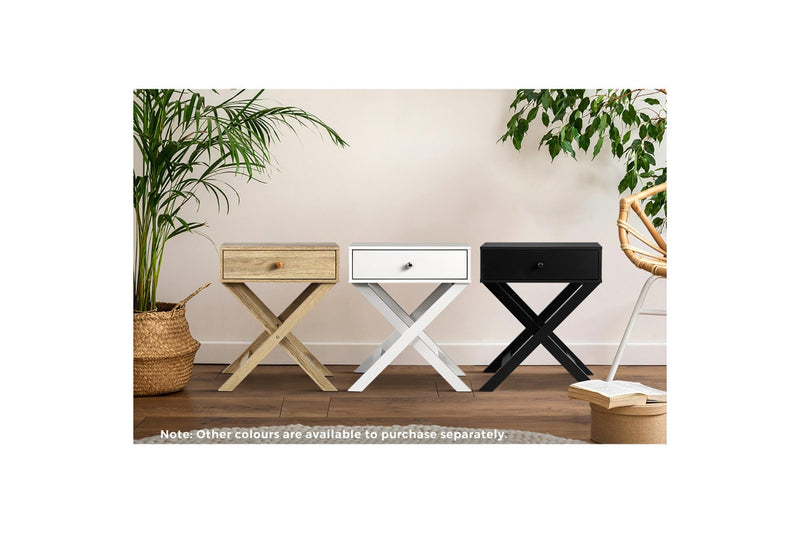 Oikiture Bedside Table Drawer Wooden Side End Table