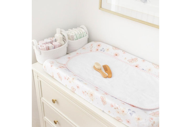 Living Textiles Infant Baby Cotton Change Pad Cover Liner Set Butterfly Garden